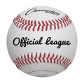 Champion Sports Champion Sports OLB5 3 in. Full Grain Leather Official League Baseball; White & Red - Pack of 12 OLB5